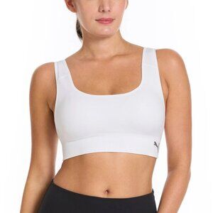 NEW Puma Women's M 2 Pack Seamless Sports Bra  Square Neck White/ Purple